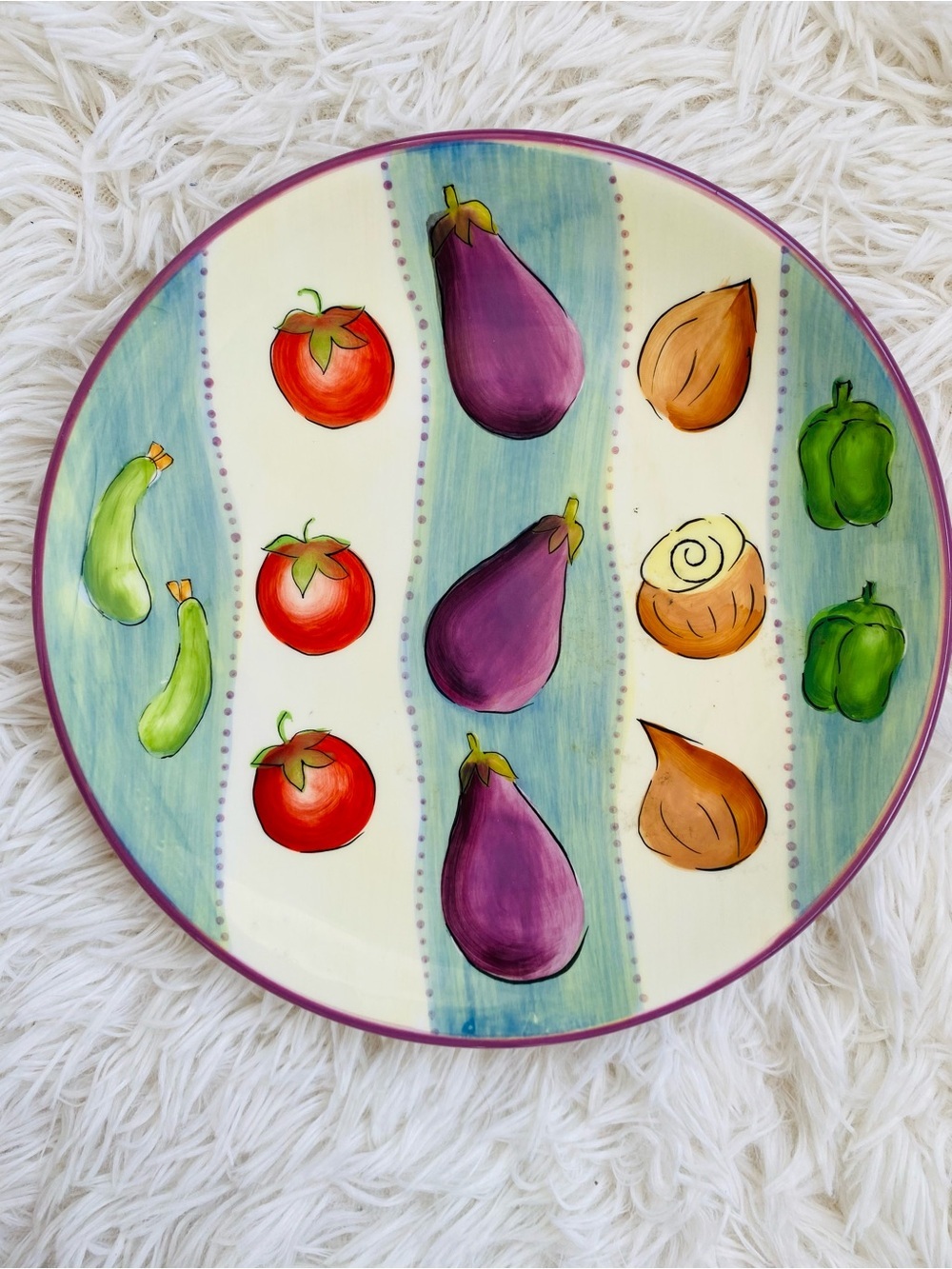 Dansk Hand Painted Vegetable Platter  Italian Farmhouse Serving Plate